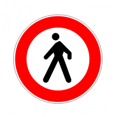 Cartello transito vietato ai pedoni, figura 54